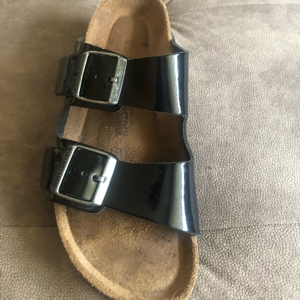 Birkenstock Arizona patent leather.